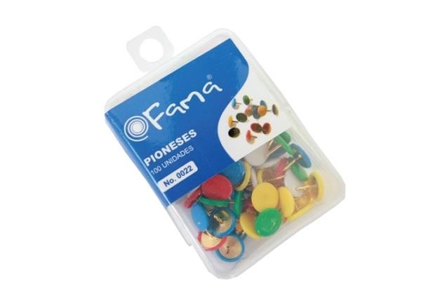 CAJA 100 CHINCHETAS COLORES SURTIDOS FAMA