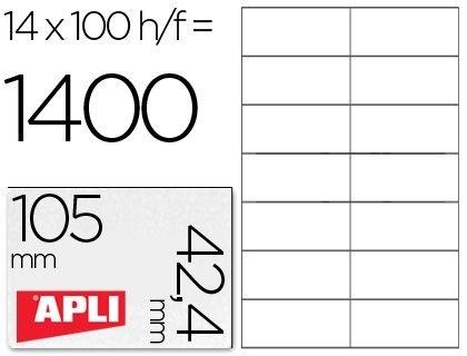 CAJA 100 H. ETIQUETAS BLANCAS ILC 105,0 X 42,4 APLI RF 1277