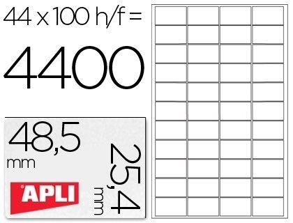 CAJA 100 H. ETIQUETAS BLANCAS ILC 48,5 X 25,4 APLI RF 1285