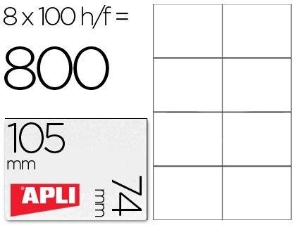 CAJA 100 H. ETIQUETAS BLANCAS ILC 105,0 X 74,0 APLI RF 1279