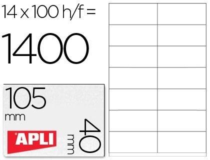 CAJA 100 H. ETIQUETAS BLANCAS ILC 105,0 X 40,0 APLI RF 1275