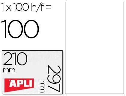 CAJA 100 H. ETIQUETAS BLANCAS ILC 210,0 X 297,0 APLI RF. 1281