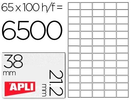 CAJA 100 H. ETIQUETAS BLANCAS ILC 38,0 X 21,2 APLI RF 1283