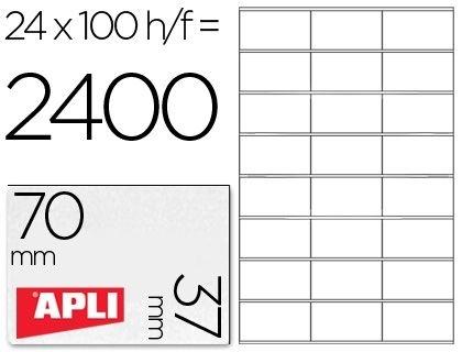 CAJA 100 H. ETIQUETAS BLANCAS ILC 70,0 X 37,0 APLI RF 1273