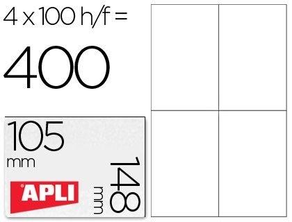 CAJA 100 H. ETIQUETAS BLANCAS ILC 105,0 X 148,0 APLI RF 1280