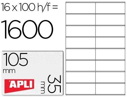 CAJA 100 H. ETIQUETAS BLANCAS ILC 105,0 X 35,0 APLI RF 1287