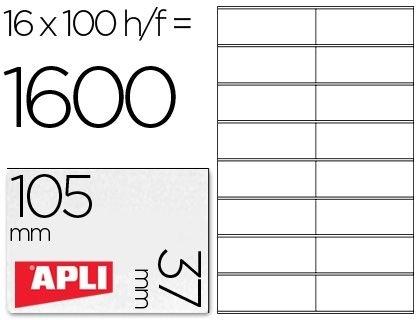 CAJA 100 H. ETIQUETAS BLANCAS ILC 105,0 X 37,0 APLI RF 1274