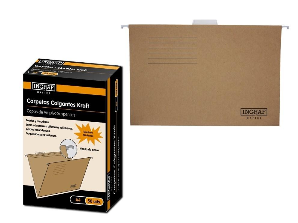 CARPETA COLGANTE KRAFT DIN A4 VISOR SUPERIOR INGRAF