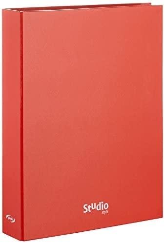 CARPETA CARTON FORRADO 4 ANILLAS DE 25 MM PARDO STUDIO STYLE FOLIO COLOR ROJO BRILLO