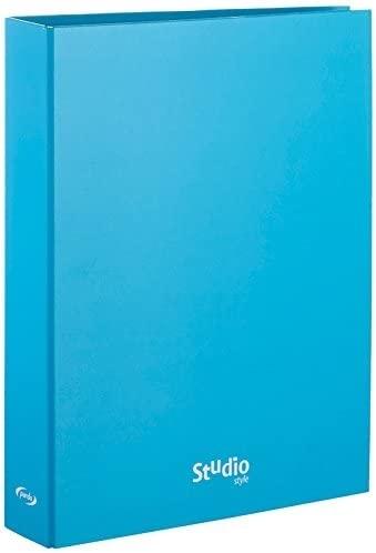 CARPETA CARTON FORRADO 4 ANILLAS DE 25 MM PARDO STUDIO STYLE FOLIO COLOR AZUL BRILLO