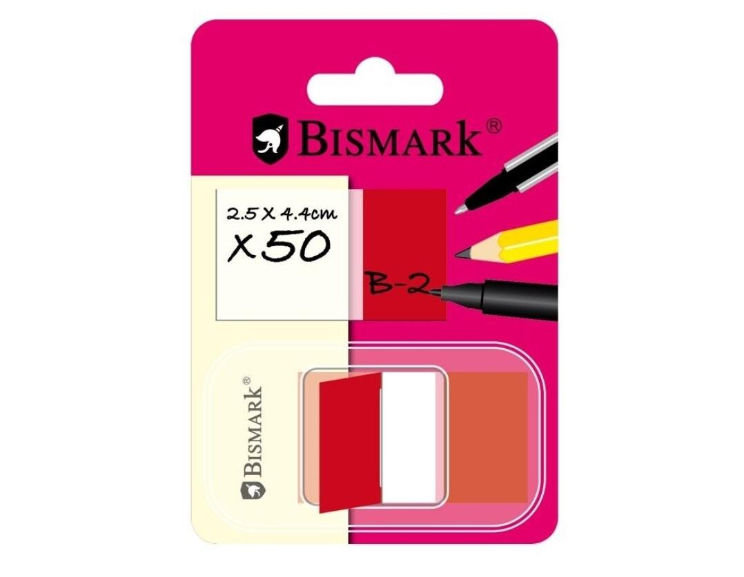 DISPENSADOR 50 BANDERITAS SEPARADORAS 42 X 25 MM BISMARK ROJAS