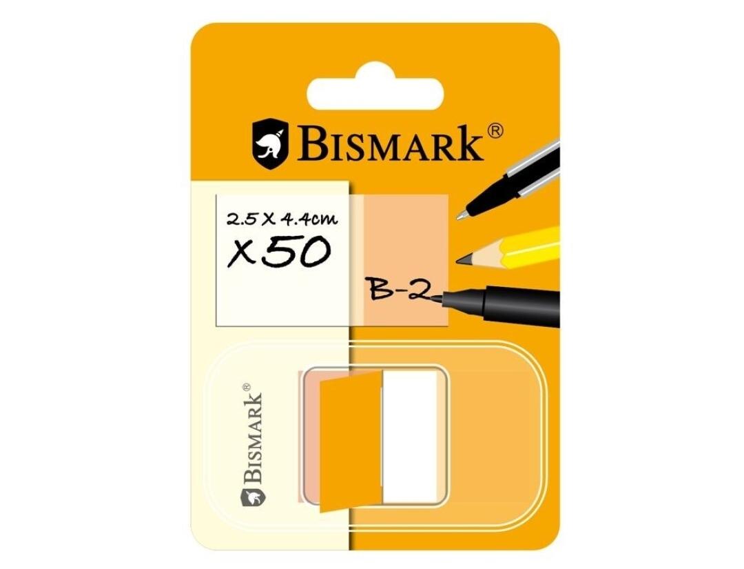 DISPENSADOR 50 BANDERITAS SEPARADORAS 42 X 25 MM BISMARK NARANJAS