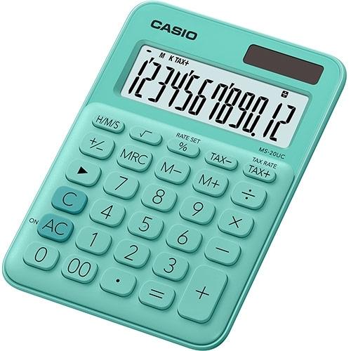 CALCULADORA CASIO MS-20UC SOBREMESA 12 DIGITOS COLOR VERDE