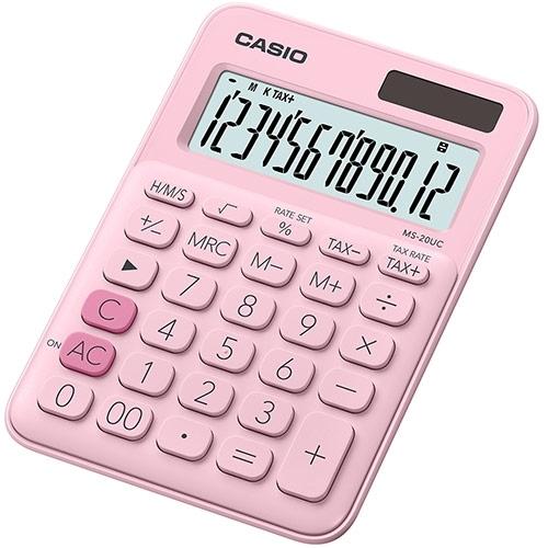 CALCULADORA CASIO MS-20UC SOBREMESA 12 DIGITOS COLOR ROSA