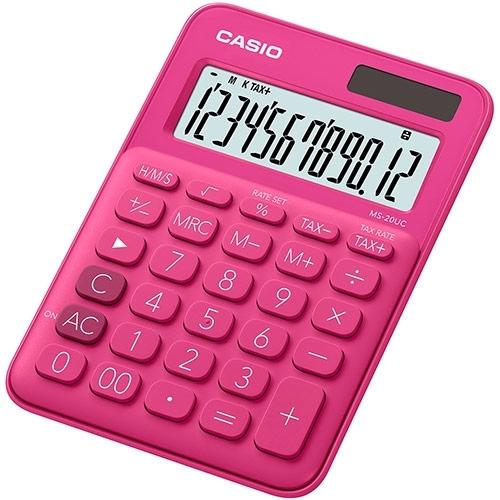 CALCULADORA CASIO MS-20UC SOBREMESA 12 DIGITOS COLOR FUCSIA