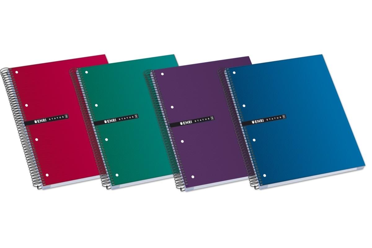 CUADERNO TAPA EXTRADURA A4+ 160 HOJAS LISO ENRI STATUS COLORES SURTIDOS