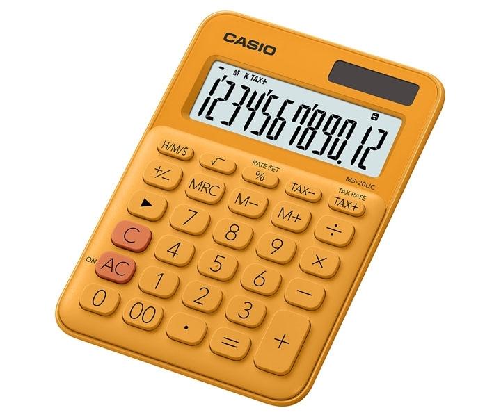 CALCULADORA CASIO MS-20UC SOBREMESA 12 DIGITOS COLOR NARANJA