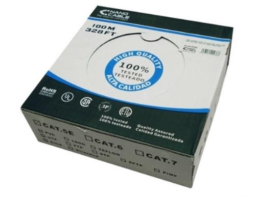 BOBINA CABLE DE RED NANOCABLE UTP CAT 6 DE 100M RIGIDO AWG24