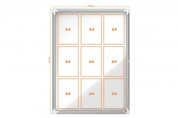 VITRINA NOBO PREMIUM PLUS DE INTERIOR 9 X A4 HOJAS FONDO MAGNETICO