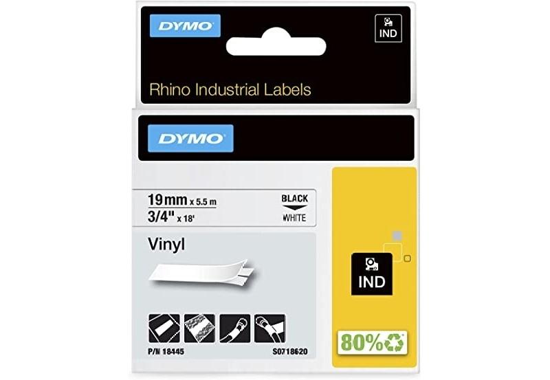 CINTA DYMO RHINO VINILO NEGRO SOBRE BLANCO DE 19MMX5,5M - 18445 / S0718620