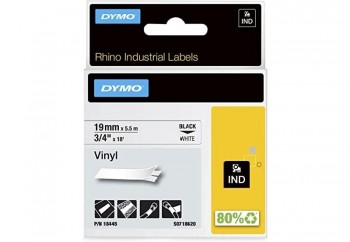 CINTA DYMO RHINO VINILO NEGRO SOBRE BLANCO DE 19MMX5,5M - 18445 / S0718620