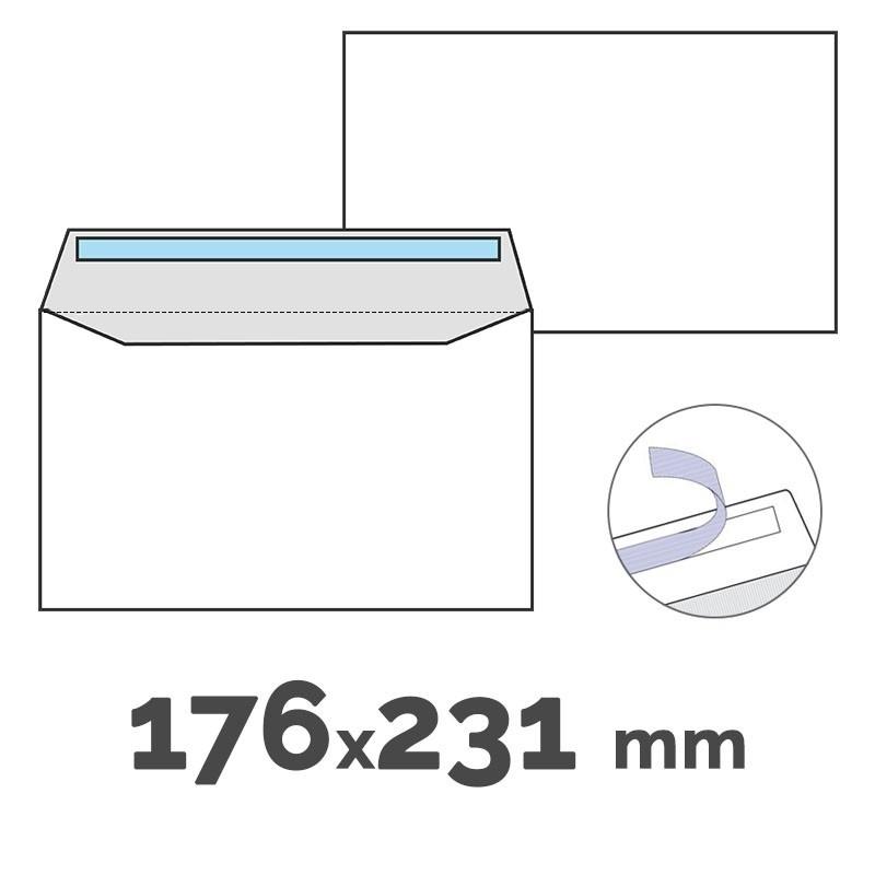 CAJA 250 SOBRES BLANCOS CUARTILLA 176X231 TIRA SILICONA FIRMO