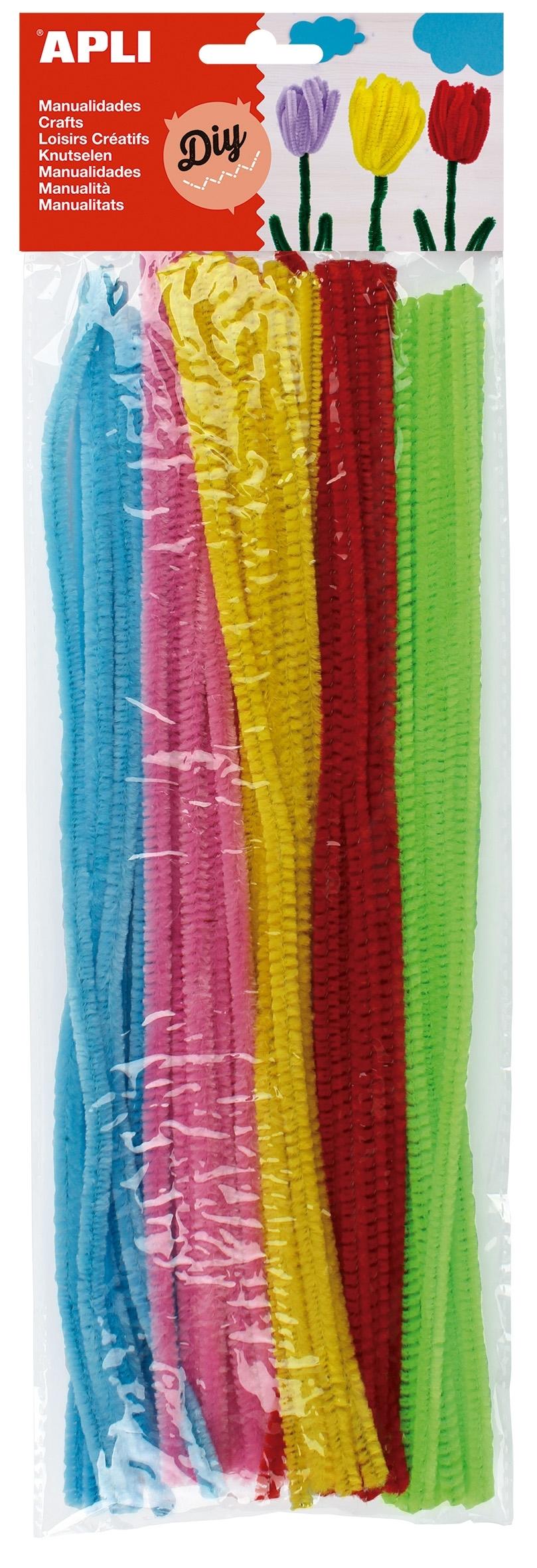 BOLSA 50 UNIDADES LIMPIAPIPAS COLORES FLUORESCENTES APLI 13270