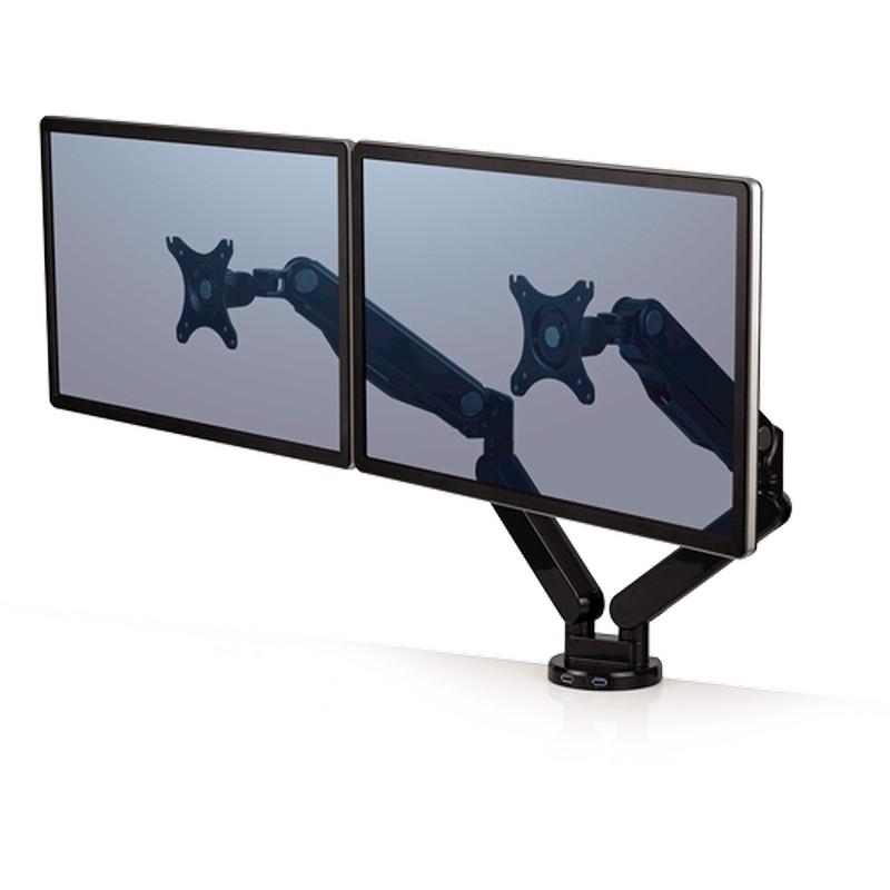 BRAZO PARA MONITOR DOBLE HORIZONTAL PLATINUM SERIES NEGRO FELLOWES