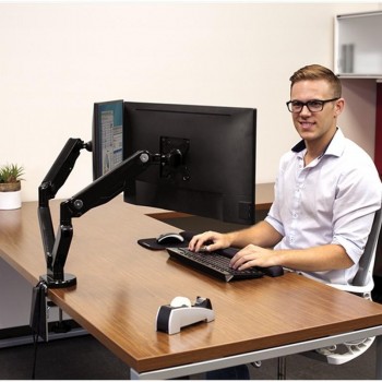 BRAZO PARA MONITOR DOBLE HORIZONTAL PLATINUM SERIES NEGRO FELLOWES