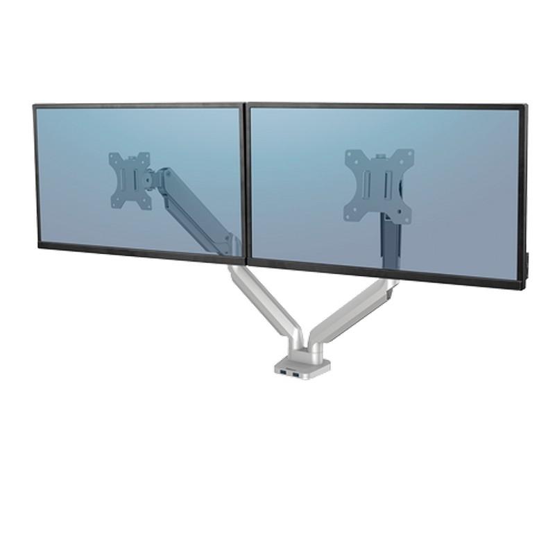 BRAZO PARA MONITOR DOBLE HORIZONTAL PLATINUM SERIES PLATA FELLOWES