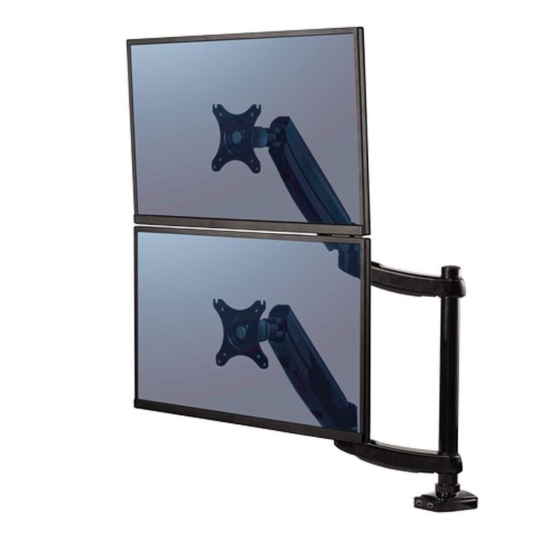 BRAZO PARA MONITOR DOBLE VERTICAL PLATINUM SERIES NEGRO FELLOWES