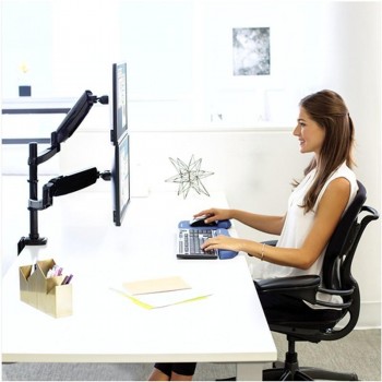 BRAZO PARA MONITOR DOBLE VERTICAL PLATINUM SERIES NEGRO FELLOWES