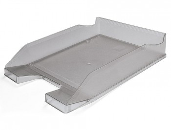 BANDEJA SOBREMESA PLASTICO Q-CONNECT GRIS OSCURO TRANSPARENTE 240X70X340 MM COD 36186