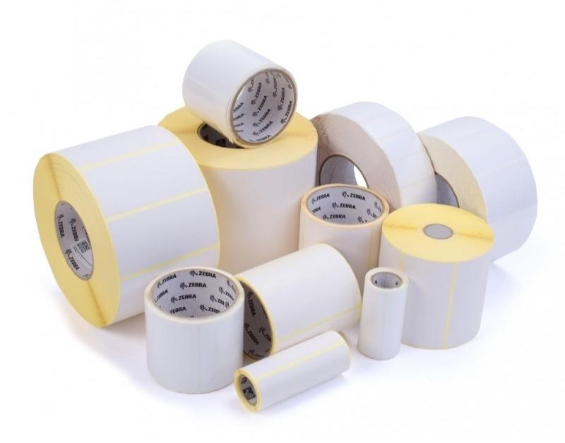 CAJA 12 ROLLOS ETIQUETAS TERMICAS ZEBRA 800262-125 57X32MM COLOR BLANCO