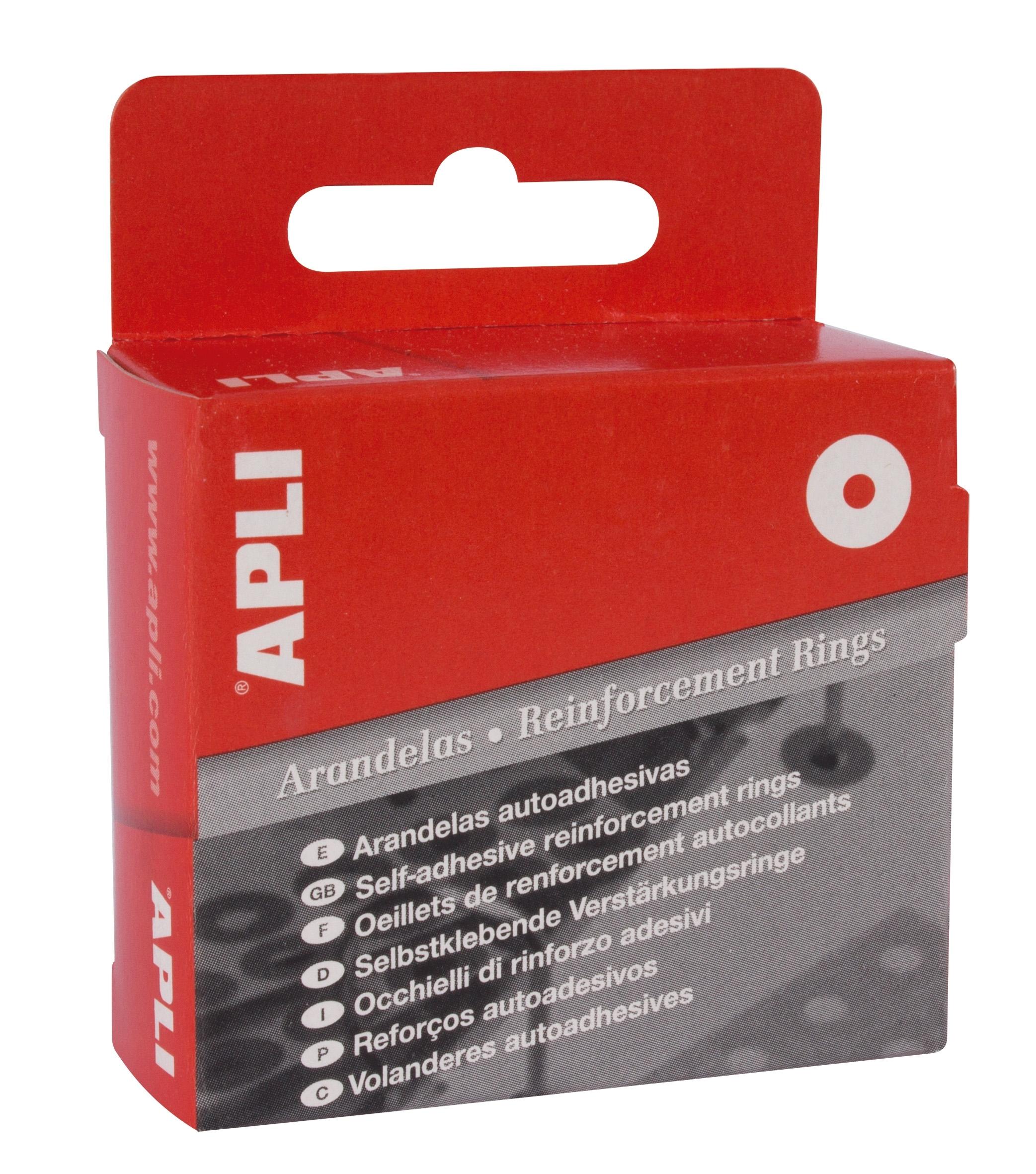CAJA 200 ARANDELAS DE REFUERZO ADHESIVAS 13MM APLI REF 00116