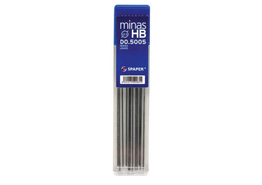 MINAS SPAPER GRAFITO 0.5 MM HB TUBO DE 12 MINAS