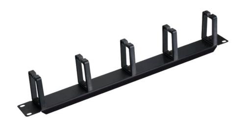 ORGANIZADOR DE CABLES PARA RACK 19" 1U 5 GANCHOS EN NEGRO