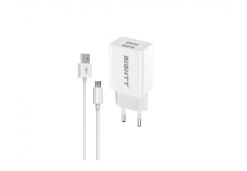 CARGADOR EIGHTT ECW-M SMARTPHONE TABLET MICRO USB 5V 2.4A