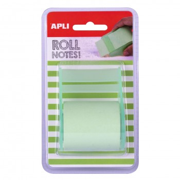ROLLO DISPENSADOR DE NOTA ADHESIVA 50 MM X 8 M COLOR VERDE PASTEL APLI RF 18191