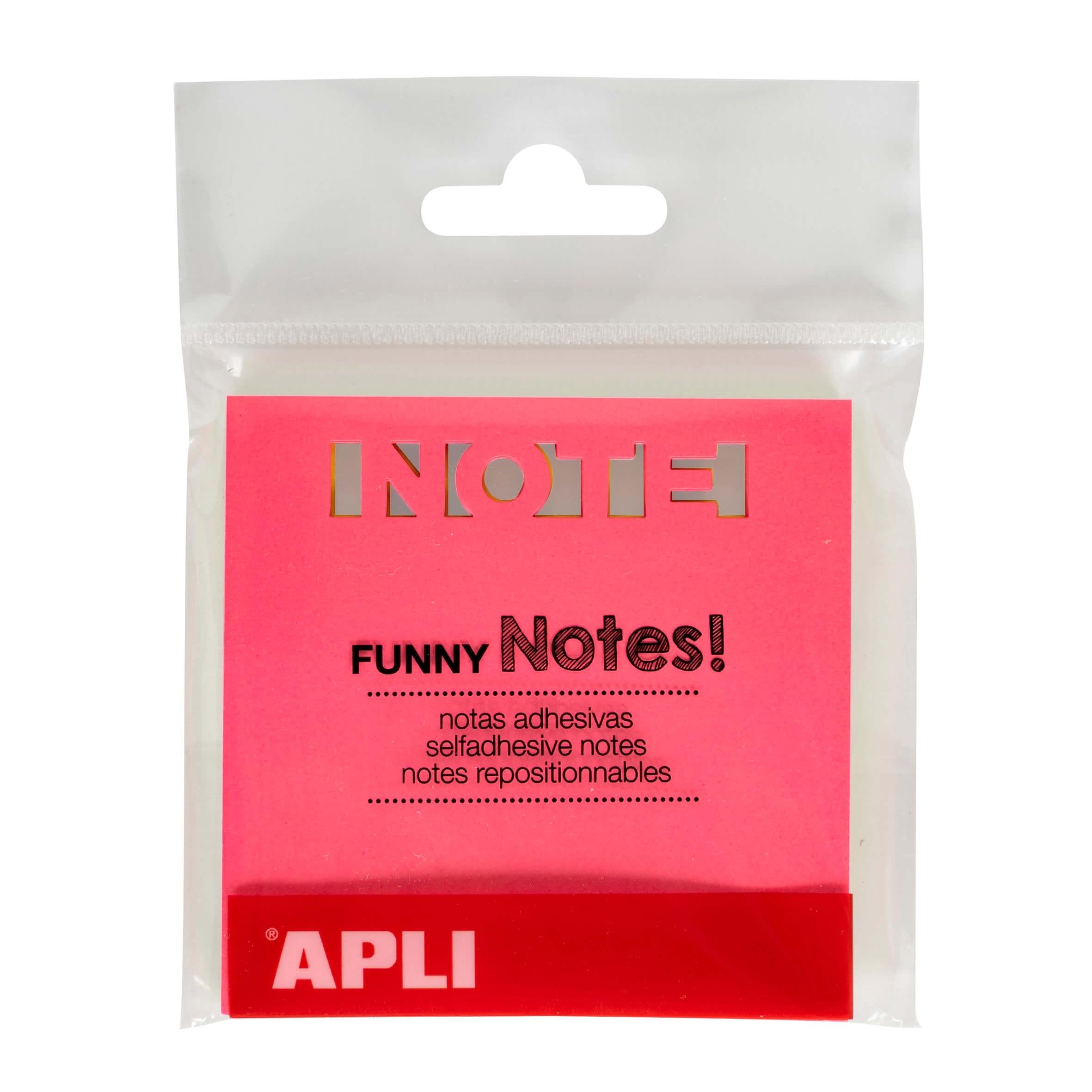 NOTAS ADHESIVAS TROQUELADO NOTE 75 X 75 MM BLOC DE 75 HOJAS 3 COLORES SURTIDOS FLUORESCENTES APLI RF 18336