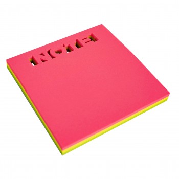 NOTAS ADHESIVAS TROQUELADO NOTE 75 X 75 MM BLOC DE 75 HOJAS 3 COLORES SURTIDOS FLUORESCENTES APLI RF 18336