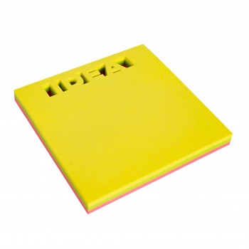 NOTAS ADHESIVAS TROQUELADO IDEA 75 X 75 MM BLOC DE 75 HOJAS 3 COLORES SURTIDOS FLUORESCENTES APLI RF 18337