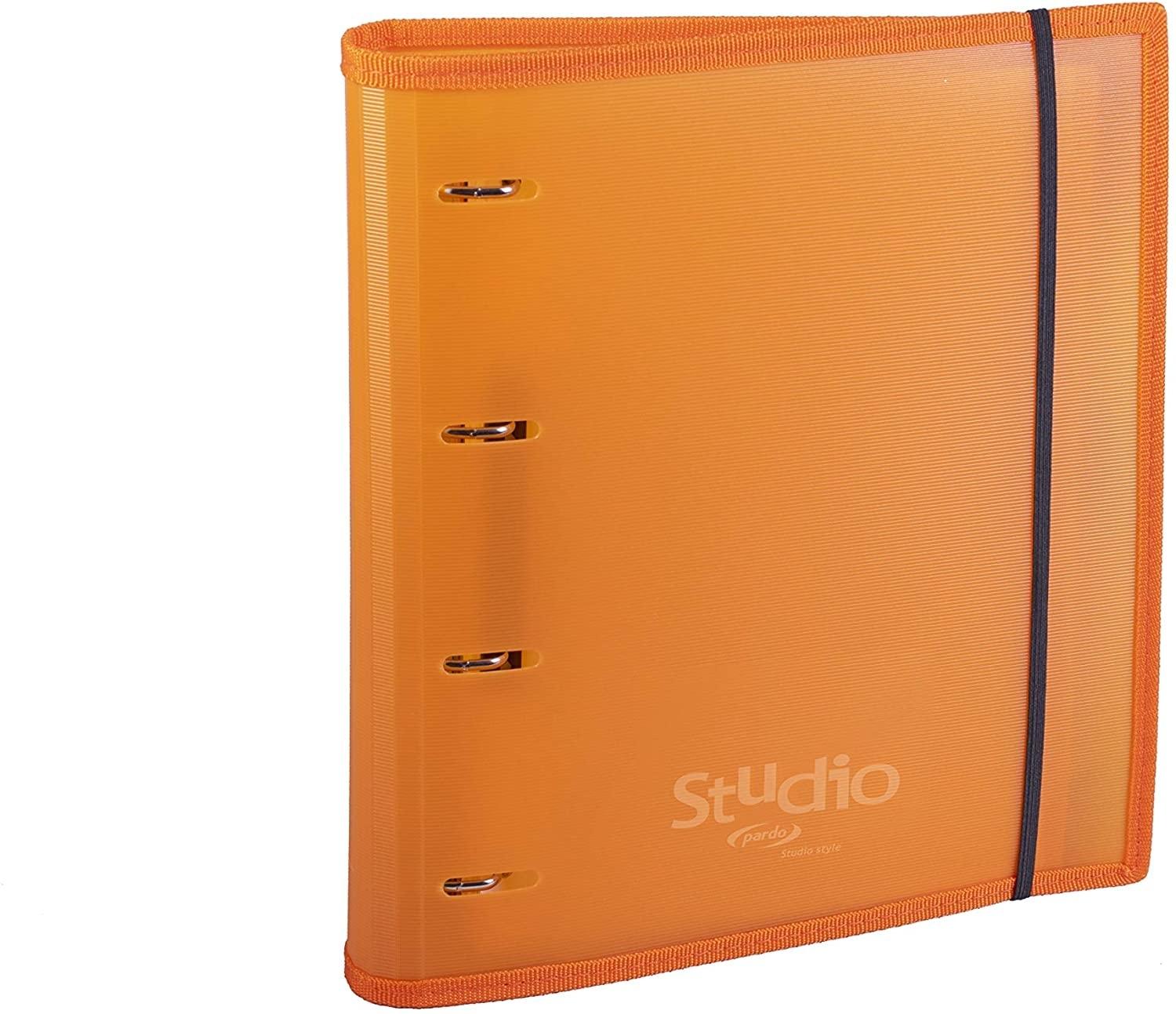 CARPETA CUADERNO GRAN CAPACIDAD 4 ANILLAS DE 35 MM STUDIO STYLE PARDO COLOR NARANJA