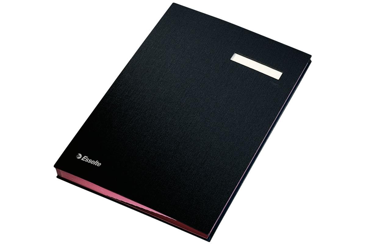 PORTAFIRMAS ESSELTE FUELLE CON 20 SEPARADORES FORRADO COLOR NEGRO