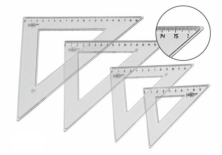 ESCUADRA FAIBO 30 CM PLASTICO CRISTAL