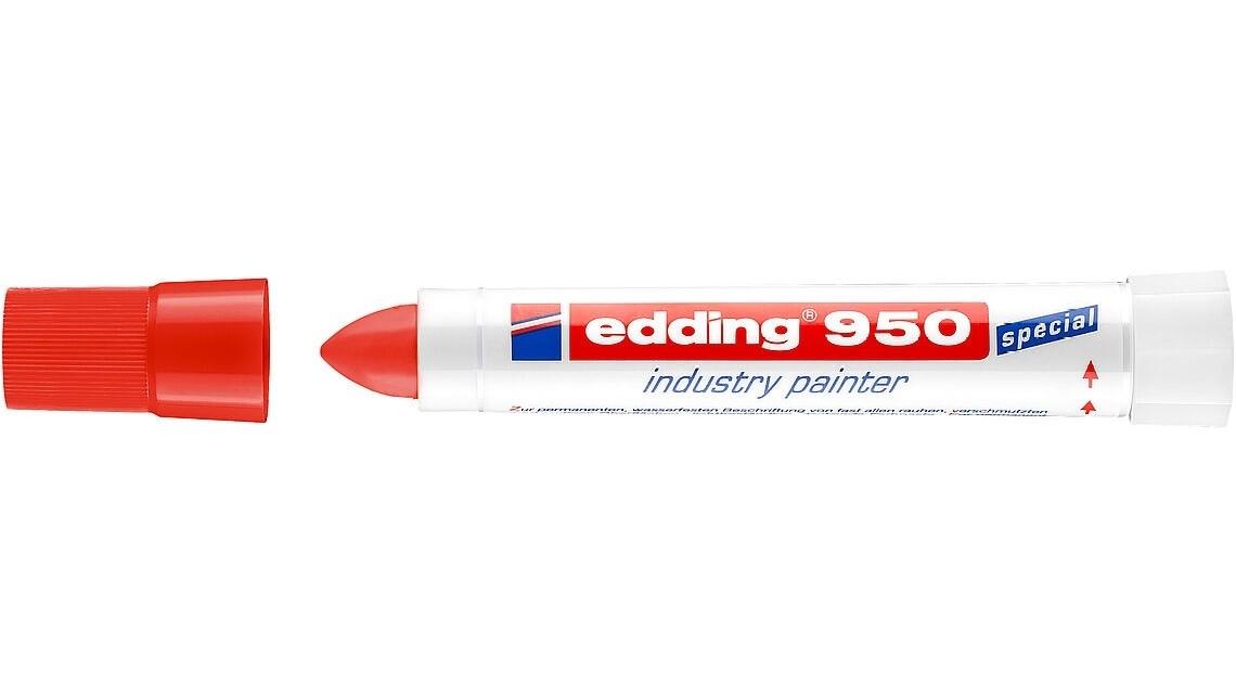 MARCADOR PERMANENTE INDUSTRIAL EDDING 950 COLOR ROJO