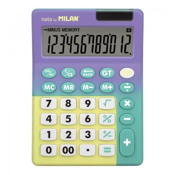 BLISTER CALCULADORA MILAN 12 DIGITOS SUNSET LILA - TURQUESA