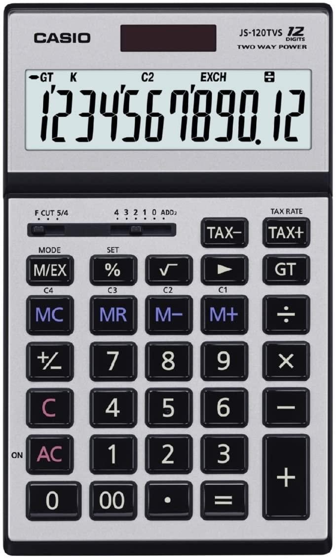 CALCULADORA CASIO JS-120TVS COLOR PLATA