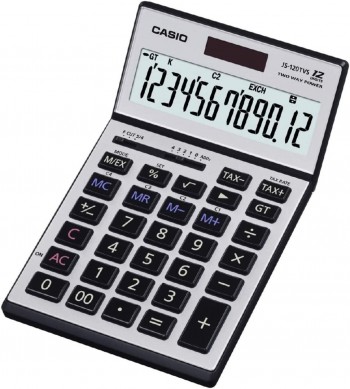 CALCULADORA CASIO JS-120TVS COLOR PLATA
