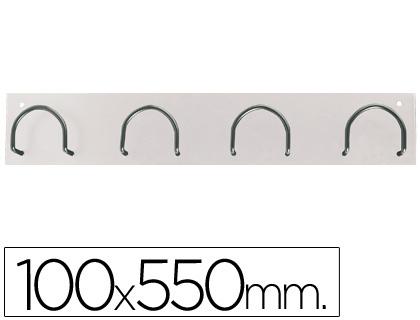 PERCHERO METALICO 611 PARED 4 COLGADORES COLOR BLANCO 55X10X5 CM COD 23263